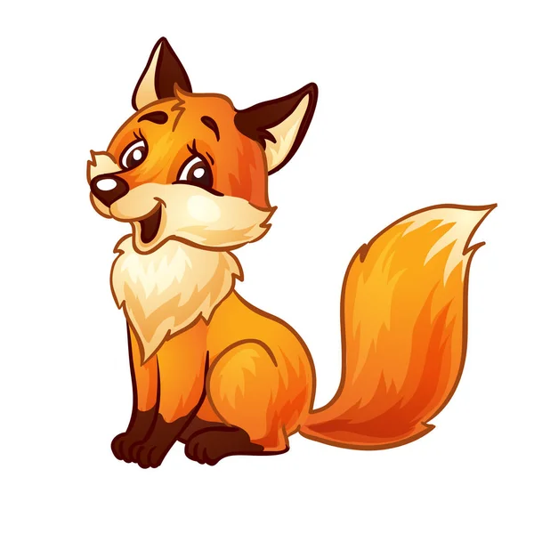 Desenhos animados de raposa adulta bonito . — Vetor de Stock