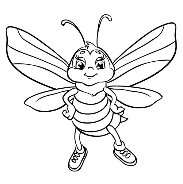 Ładny muchy pszczoły. — Wektor stockowy