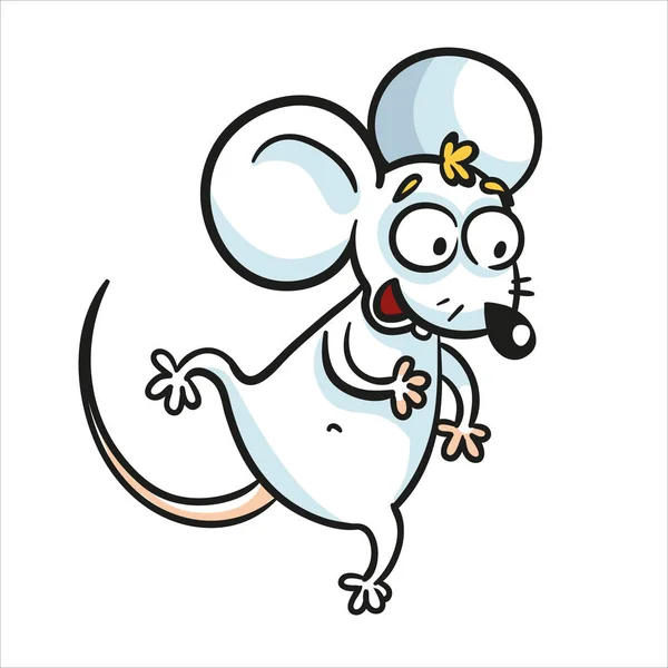 Zabawny taniec myszy. Zwierzę z kreskówki. Symbol chińskiego horoskopu. — Wektor stockowy