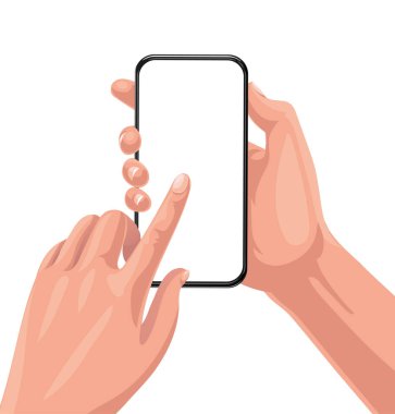 Siyah akıllı telefonu modern çerçevesiz tasarım ile elinde tutan adam elleri..