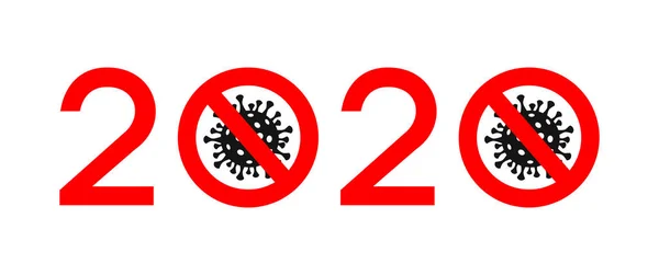 Állítsa meg a koronavírust 2020-ban. A világjárvány orvosi koncepciója a veszélyes sejtekkel leállt. Győzelem a járvány felett. — Stock Vector