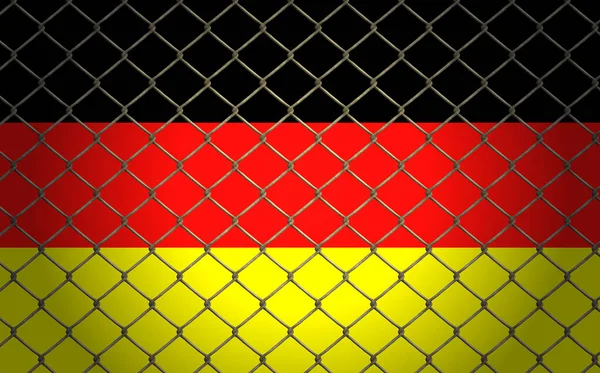 Bandeira Alemanha Com Cerca Elo Corrente — Fotografia de Stock
