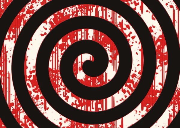 Hypnotische Spiralwirbel Mit Blut — Stockfoto