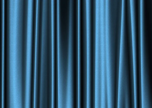 玻璃窗 蓝色窗帘窗帘 — 图库照片