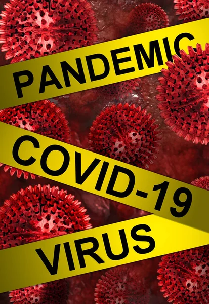 Pandemisk Covid Virusceller Varning — Stockfoto