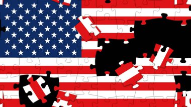 Amerika 'nın birleşik devletleri yapboz parçaları