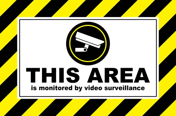 Detta Område Övervakas Genom Videoövervakning Varning — Stockfoto