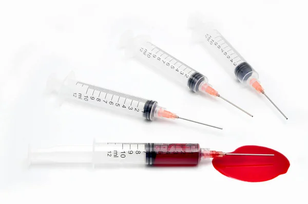 Orvosi Injekciós Fecskendő Vakcina — Stock Fotó