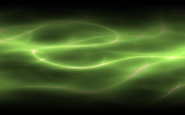 yeşil sihirli elektrik parıltılı ışıklandırma
