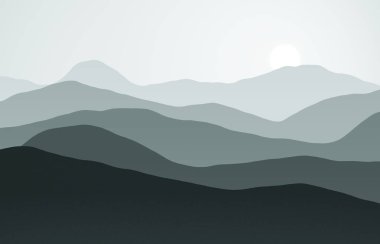  Dağların tepeleri gün batımıyla kaplı