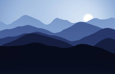  Dağların tepeleri gün batımıyla kaplı