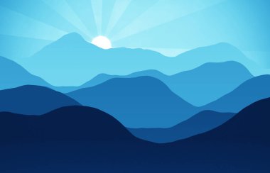  Dağların tepeleri gün batımıyla kaplı