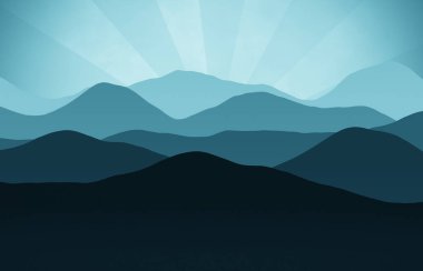  Dağların tepeleri gün batımıyla kaplı