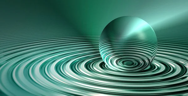 Futurisztikus Gömb Vízhullámmal — Stock Fotó