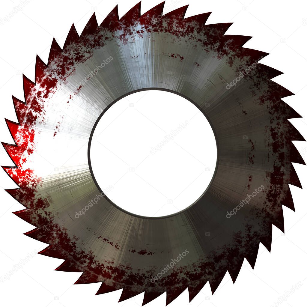 circular saw blade with blood