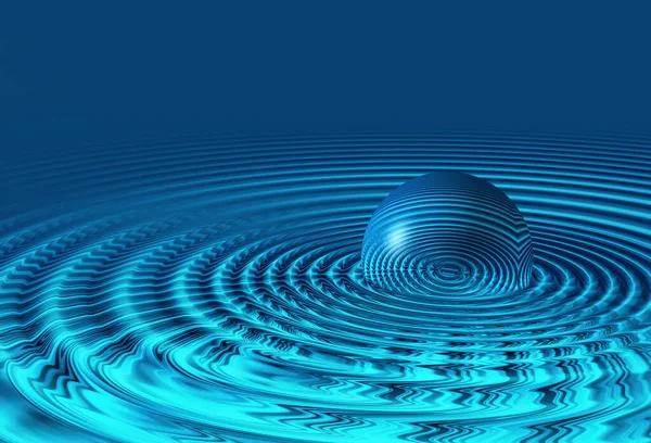 Futuristic Drop Water Ripple — Stock Photo, Image