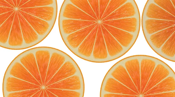 Rondas Color Naranja Afrutado Sobre Fondo Blanco — Foto de Stock