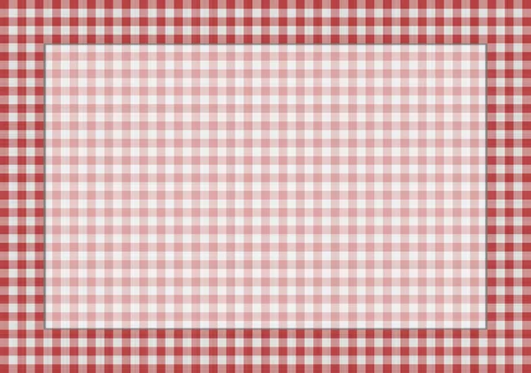 Red Gingham Cotton Border — Stock Photo, Image