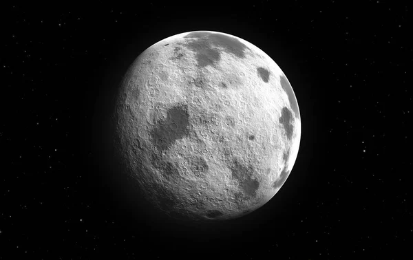Місяць Вночі Зірками — стокове фото