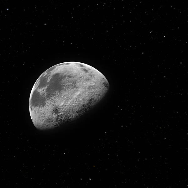 Luna Noche Con Estrellas — Foto de Stock