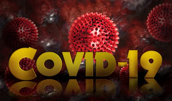 Текст Covid Вірусними Клітинами — стокове фото