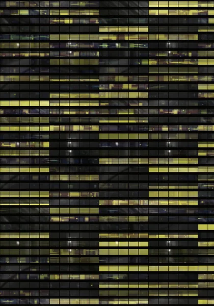 Şehrin gökdelen pencerelerini inşa ederken ön görünüm