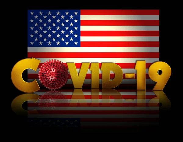 Usa Flag Covid Text — Stock Photo, Image