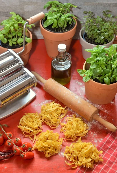 Kitchen Scenery Making Pasta — Stock Photo, Image