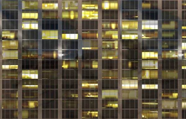 city buildings windows by night