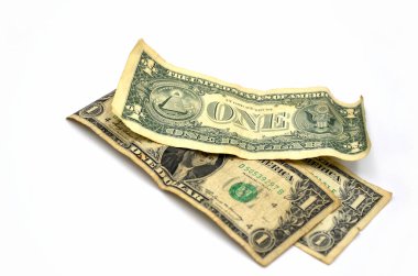 Beyaz arkaplanda dolarları kapat