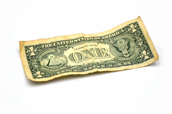 Beyaz arka planda bir dolar.