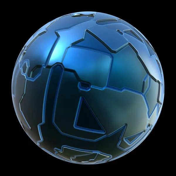 未来派3D全球球体 — 图库照片