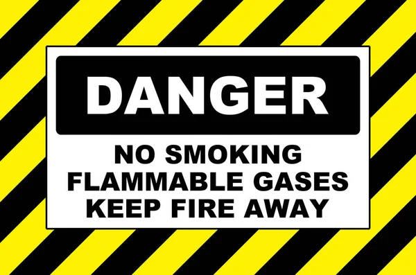 Опасность Дымящихся Легковоспламеняющихся Газов Держать Огонь Предупреждающий Знак Плакат — стоковое фото