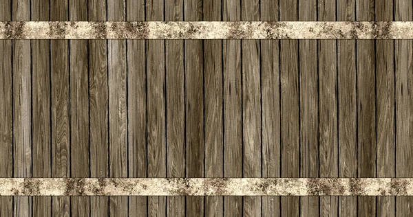 Wooden Plank Wall Metal Straps — Stock Photo, Image