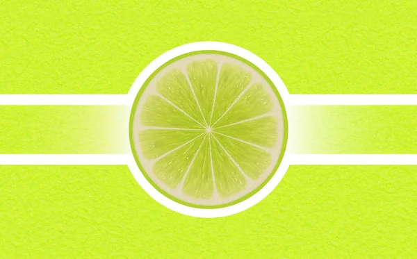 Limette Frucht Scheibe Haut Dekor Vorlage — Stockfoto