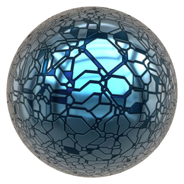 Futurista Bola Esfera Azul Globo Isolado — Fotografia de Stock