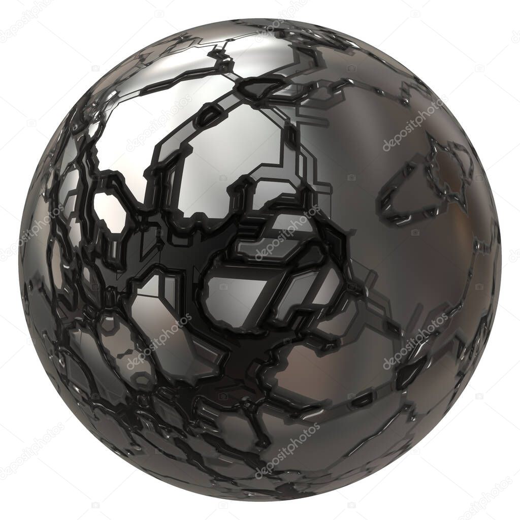 Futuristic globe sphere ball isolated