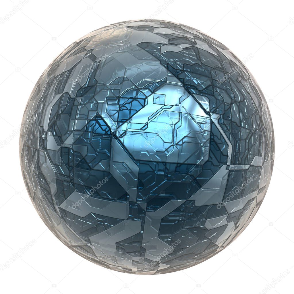 Futuristic globe sphere ball isolated