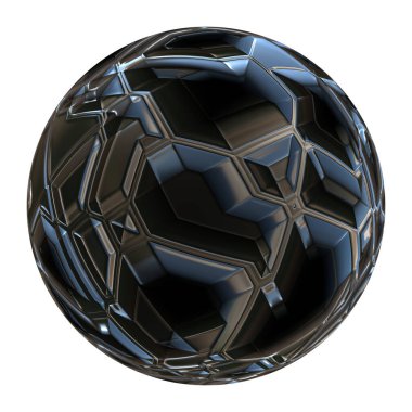 Metal çelik 3D küre izole edildi