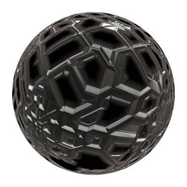 Metal çelik 3D küre izole edildi