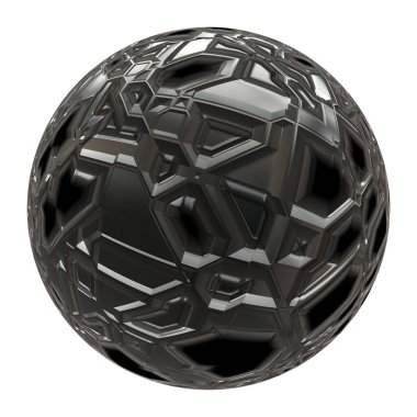 Metal çelik 3D küre izole edildi