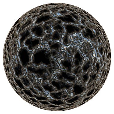 Metal çelik 3D küre izole edildi