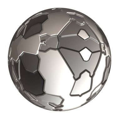 Metal çelik 3D küre izole edildi