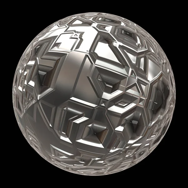 metal steel 3d globe sphere isolated