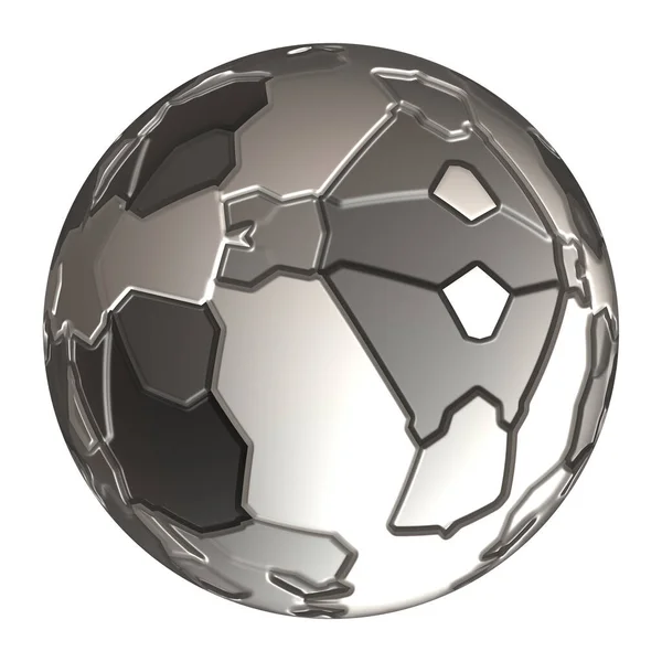 Metal Steel Globe Sphere Isolated — Stock Photo, Image