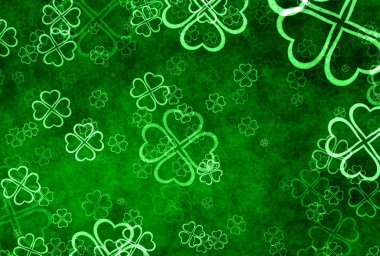 Şanslı yonca yaprakları.