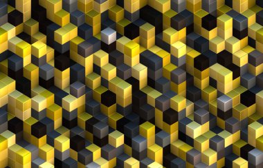 dizilmiş modern 3d küpleri