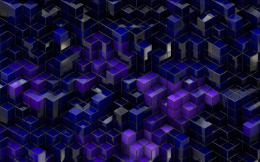 küp blokları kare 3d grafik