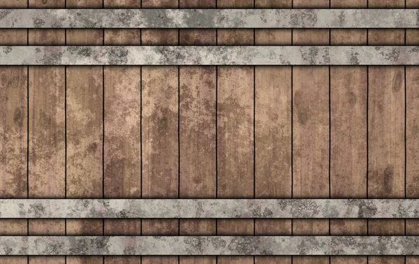 Wooden Barrel Metal Rusty Straps — Stock Photo, Image