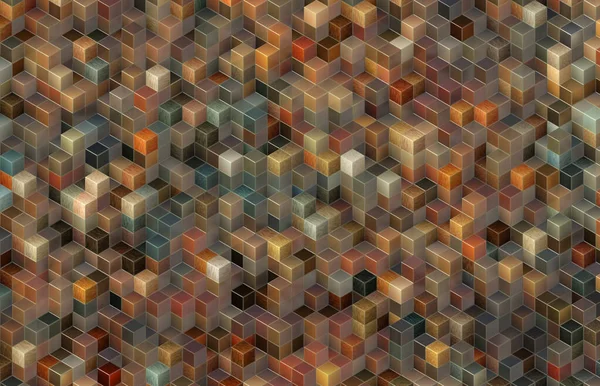 立方体块正方形3D图形 — 图库照片